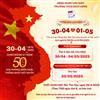 THÔNG BÁO NGHỈ LỄ 30/04/2025, 01/05/2025