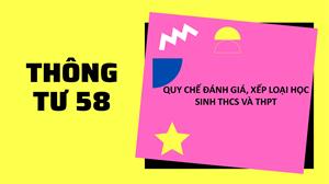 THÔNG TƯ 58 QUY CHẾ ĐÁNH GIÁ, XẾP LOẠI HỌC SINH THCS VÀ THPT