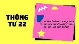 THÔNG TƯ 22 QUY ĐỊNH VỀ ĐÁNH GIÁ HỌC SINH TRUNG HỌC CƠ SỞ VÀ HỌC SINH TRUNG HỌC PHỔ THÔNG