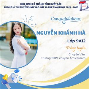 CHÚC MỪNG CÁC CON ĐỖ CÁC TRƯỜNG CHUYÊN CỦA SỞ GD&ĐT HÀ NỘI