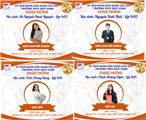 Vinh danh những gương mặt tiêu biểu đạt giải trong kì thi