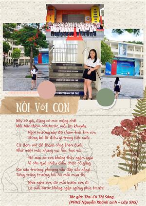 BÀI THƠ "NÓI VỚI CON" THẠC SĨ. CÙ THỊ SÁNG_PHHS NGUYỄN KHÁNH LINH LỚP 9A5