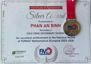 🎉🎉 TỰ HÀO HỌC SINH DỊCH VỌNG ĐẠT THÀNH TÍCH XUẤT SẮC TRONG CÁC CUỘC THI TOÁN HỌC QUỐC TẾ 🏅