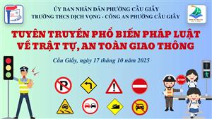 🔔CÔNG AN PHƯỜNG CẦU GIẤY TUYÊN TRUYỀN, GIÁO DỤC HỌC SINH THCS DỊCH VỌNG THỰC HIỆN VĂN HOÁ GIAO THÔNG🔔