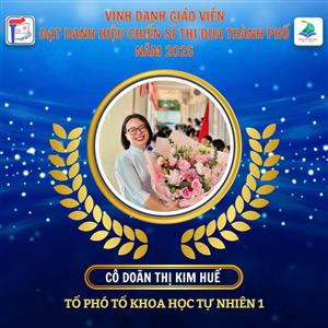 🎉 CHÚC MỪNG CÔ GIÁO DOÃN THỊ KIM HUẾ VINH DỰ NHẬN DANH HIỆU "CHIẾN SĨ THI ĐUA THÀNH PHỐ" NĂM 2025 🎉