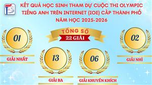 🎉 HỌC SINH DỊCH VỌNG BỨT PHÁ –TỎA SÁNG TẠI ĐẤU TRƯỜNG OLYMPIC TIẾNG ANH TRÊN INTERNET CẤP THÀNH PHỐ (IOE) NĂM HỌC 2025 - 2026🎉